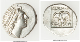 CARIAN ISLANDS. Rhodes. Ca. 88-84 BC. AR drachm (15mm, 2.37 gm, 12h). XF. Plinthophoric standard, Zenon, magistrate. Radiate head of Helios right / ZH...