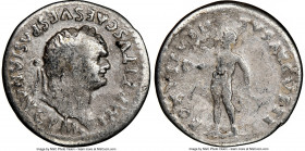 Titus, as Augustus (AD 79-81). AR denarius (19mm, 6h). NGC VG. Rome, AD 79-80. IMP TITVS CAES VESPASIAN AVG PM, laureate head of Titus right / BONVS E...