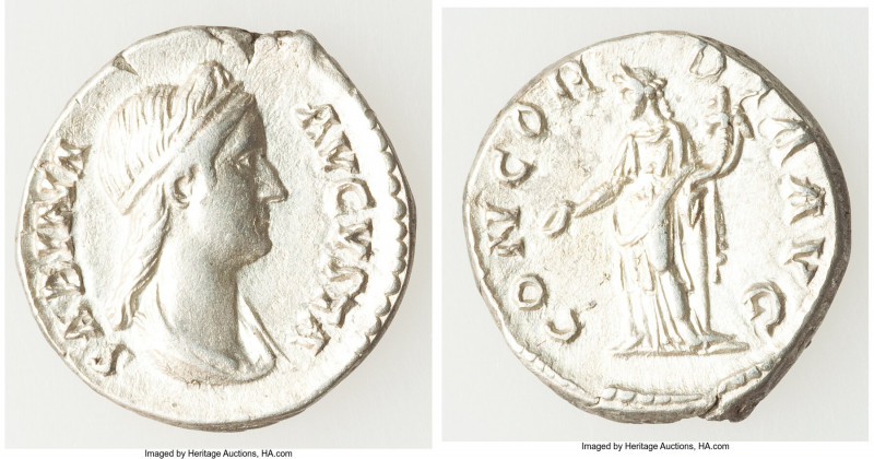 Sabina (AD 128-136/7). AR denarius (18mm, 3.45 gm, 6h). XF. Rome, ca. 128-136/7....