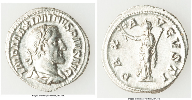 Maximinus I (AD 235-238). AR denarius (20mm, 2.90 gm, 1h). Choice XF. Rome, Marc...