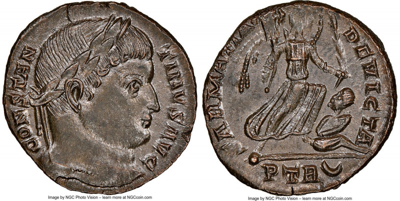 Constantine I the Great (AD 307-337). AE3 or BI nummus (18mm, 6h). NGC MS. Trier...