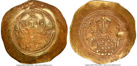 Michael VII Ducas (AD 1071-1078). AV/EL histamenon nomisma scyphate (29mm, 6h). NGC AU. Constantinople. Bust of Christ facing, wearing nimbus cruciger...