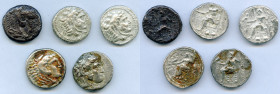 ANCIENT LOTS. Greek. Macedonian Kingdom. Ca. 4th-3rd centuries. Lot of five (5) AR tetradrachms. Fine-VF. Includes: (5) Mixed rulers, Zeus seated reve...