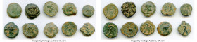 ANCIENT LOTS. Greek. Ptolemaic Egypt. 2nd-1st centuries BC. Lot of ten (10) AE chalkons. Fine. Includes: Ten fractional AEs of various rulers and type...