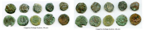 ANCIENT LOTS. Judaea. Lot of ten (10) AE prutahs. Fine. Includes: Various issuers, dates and themes. Ten (10) coins in lot. SOLD AS IS, NO RETURNS

HI...