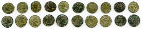 ANCIENT LOTS. Roman Imperial. AD 4th century. Lot of ten (10) AE3 or BI nummi. Choice XF. Includes: Various emperors with different types. Total ten (...