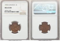 George V Cent 1935 MS65 Brown NGC, Royal Canadian mint, KM28. Glossy brown surfaces with amethyst tone. 

HID09801242017

© 2020 Heritage Auctions...