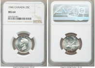 George VI 25 Cents 1946 MS64 NGC, Royal Canadian mint, KM35.Shimmering luster with minimal toning. 

HID09801242017

© 2020 Heritage Auctions | Al...
