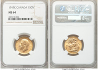 George V gold Sovereign 1919-C MS64 NGC, Ottawa mint, KM20. AGW 0.2355 oz. 

HID09801242017

© 2020 Heritage Auctions | All Rights Reserved