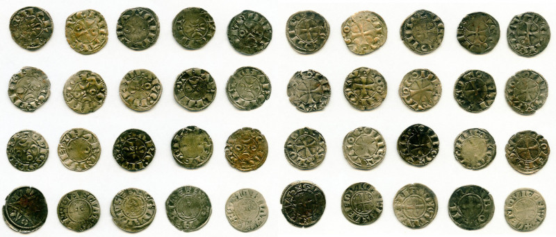 20-Piece Lot of Uncertified Assorted Deniers ND (12th-13th Century) VF, Includes...