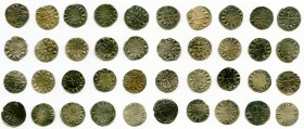20-Piece Lot of Uncertified Assorted Deniers ND (12th-13th Century) VF, Includes (15) Le Marche, (4) St. Martial and (1) Deols. Average size 18.7mm. A...