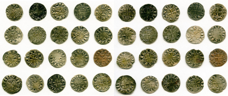 20-Piece Lot of Uncertified Assorted Deniers ND (12th-13th Century) VF, Includes...