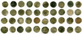 20-Piece Lot of Uncertified Assorted Deniers ND (12th-13th Century) VF, Includes (18) Le Marche and (2) St. Martial. Average size 18.mm. Average weigh...