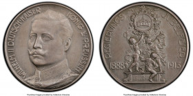 Prussia. Wilhelm II silver Matte Specimen "25th Anniversary" Medal 1913 SP64 PCGS, 33mm. WILHELM II DEUTSCH KAISER KOENIG V. PREUSSEN His uniformed bu...