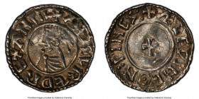 Kings of All England. Aethelred II (978-1016) Penny ND (1009-1017) AU Details (Peck Marks) PCGS, Winchester mint, Aelfwine as moneyer, Last Small Cros...