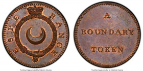 Northumberland. Hareshaw Common copper "Boundary" Token ND MS64 Brown PCGS, MG-915, D&W-303/31. ESPE RANGE crowned garter with crescent inside / A / B...