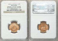 Victoria 3-Piece Lot of Certified Farthings 1890 MS65 Red and Brown NGC, KM753, S-3958. Sold as is, no returns. Ex. Crichel House Cache Raindrop Race ...