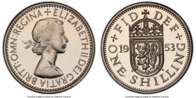 Elizabeth II Proof Shilling 1953 PR65 Cameo PCGS, KM891, S-4140 Scottish reverse. 

HID09801242017

© 2020 Heritage Auctions | All Rights Reserved...