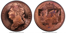 George IV 3-Piece Lot of Certified INA Retro Fantasy Issue "Wales" Crowns 1830-Dated (2007) PCGS, 1) copper Crown- MS68 Red, KM-XM1 2) brass Crown - M...