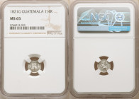 Ferdinand VII 1/4 Real 1821-G MS65 NGC, Nueva Guatemala mint, KM72. Cartwheel luster with untoned surfaces. 

HID09801242017

© 2020 Heritage Auct...