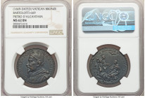 Papal States. Clement IX bronze "Pietro D'Alcantara" Medal Anno III (1669)-Dated MS62 Brown NGC, Bartolotti-669. CLEM IX PONT MAX AN III bust left / A...