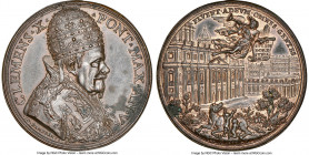 Papal States. Clement X bronze "Holy Year" Medal Anno V (1674)-Dated MS62 Brown NGC, Miselli-58. 41mm. By Giovanni Hammerani. CLEMENS X PONT MAX AN V ...