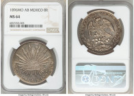 Republic 8 Reales 1896 Mo-AB MS64 NGC, Mexico City mint, KM377.10, DP-Mo83. Olive-gray and gold toning. 

HID09801242017

© 2020 Heritage Auctions...