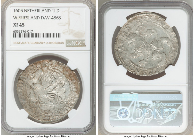 Pair of Certified Provincial Lion Daalders NGC, 1) West Friesland. Provincial Li...