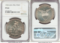 USA Administration Proof Peso 1903 PR64 NGC, Philadelphia mint, KM168. Mintage: 2,558. Taupe-bronze and peach toning. 

HID09801242017

© 2020 Her...