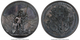 Confederation silver Specimen "Bern - Interlaken Shooting Festival" Medal 1888 SP63 PCGS, Richter-210a. 45mm. By H. Bovy. Encased in oversized PCGS ho...