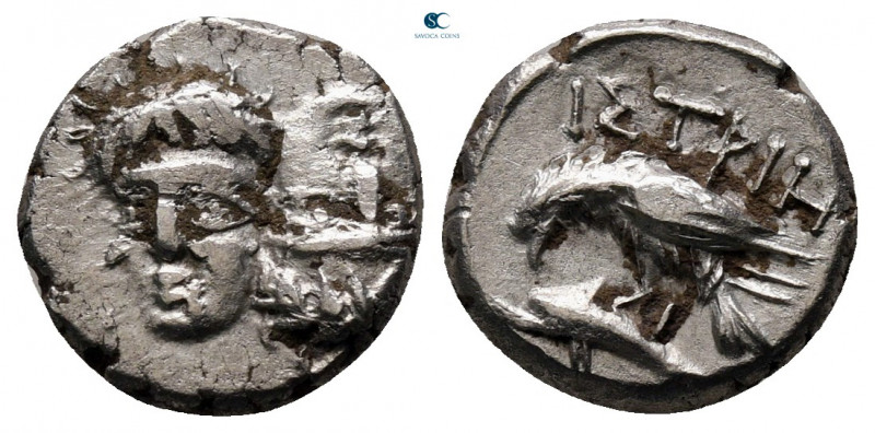 Moesia. Istrus circa 450-420 BC. 
1/4 Drachm AR

11 mm, 1,52 g



nearly ...