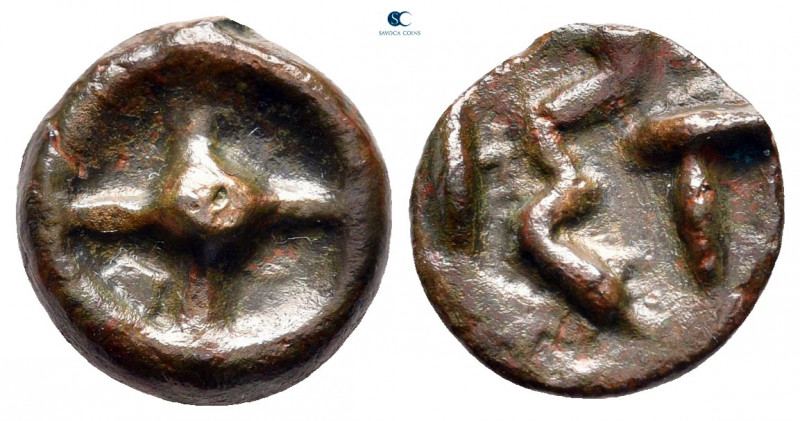 Moesia. Istrus circa 420-400 BC. 
Cast Coinage Æ

12 mm, 1,57 g



very f...
