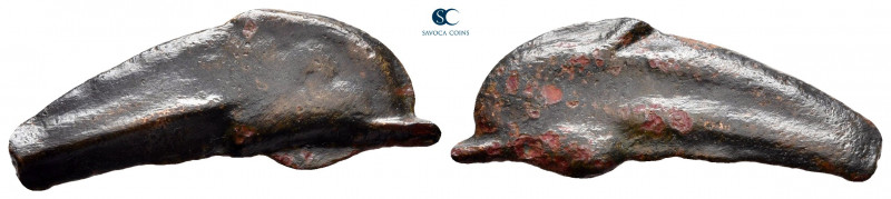 Scythia. Olbia circa 437-410 BC. 
Cast dolphin Æ

26 mm, 1,94 g



very f...