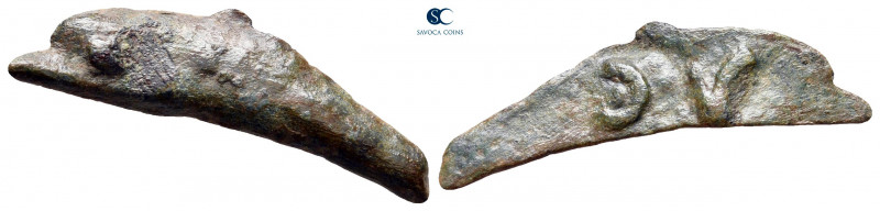 Scythia. Olbia circa 437-410 BC. 
Cast dolphin Æ

29 mm, 1,46 g



very f...