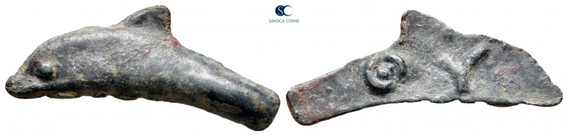 Scythia. Olbia circa 437-410 BC. 
Cast dolphin Æ

28 mm, 1,74 g



very f...