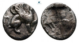 Ionia. Teos circa 500-460 BC. Tetartemorion AR