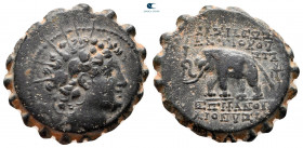 Seleukid Kingdom. Antioch on the Orontes. Antiochos VI Dionysos 144-142 BC. From the Tareq Hani collection. Serrate Æ