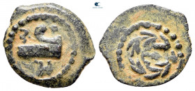Judaea. Jerusalem. Herodians. Herod II Archelaus 4 BCE-CE 6. From the Tareq Hani collection. Half Prutah Æ