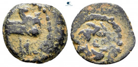 Judaea. Jerusalem. Herodians. Herod II Archelaus 4 BCE-CE 6. From the Tareq Hani collection. Half Prutah Æ