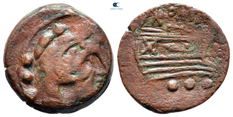 Anonymous after 150 BC. Uncertain mint in South-East Italy
Quadrans Æ

17 mm,...