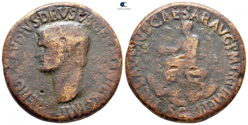 Nero Claudius Drusus 9 BC. Struck under Claudius, AD 42-43. Rome
Sestertius Æ
...