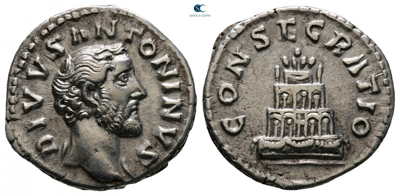 Divus Antoninus Pius AD 161. Rome
Denarius AR

18 mm, 3,34 g



good very...