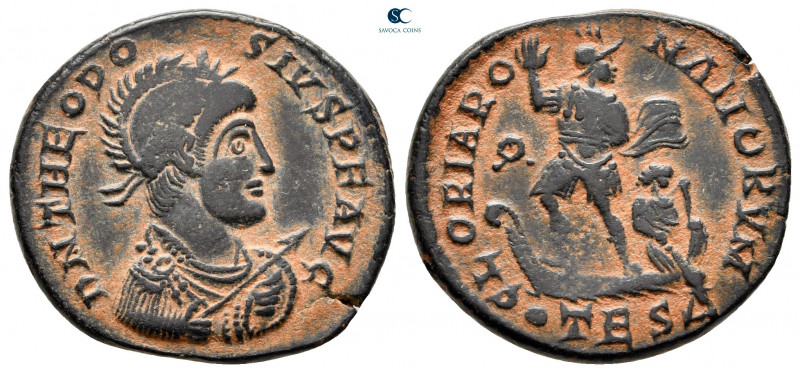 Theodosius I AD 379-395. From the Tareq Hani collection. Thessalonica
Follis Æ...