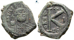 Tiberius II Constantine AD 578-582. Thessalonica. Half Follis or 20 Nummi Æ