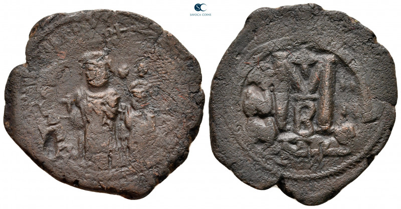 Heraclius with Heraclius Constantine AD 610-641. Nikomedia
Follis or 40 Nummi Æ...