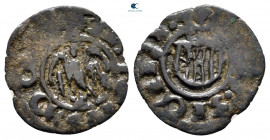 Federico II AD 1296-1337. Kingdom of Sicily. Messina or Brindisi. Denaro Æ