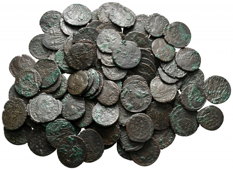 Lot of ca. 100 roman bronze coins / SOLD AS SEEN, NO RETURN! 

nearly very fin...