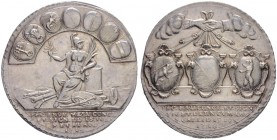 SCHWEIZ. AARGAU. Medaillen. Silbermedaille 1718. Auf den Frieden zu Aarau 1712 und mit dem Fürstabt von St. Gallen zu Baden 1718. Sitzende Pax mit Pal...