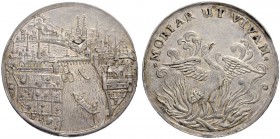 SCHWEIZ. BASEL. Medaillen. Silbermedaille o. J. (um 1640). 10.60 g. Winterstein 102. Schweizer Medaillen 1178. Sehr selten / Very rare. Leicht gereini...