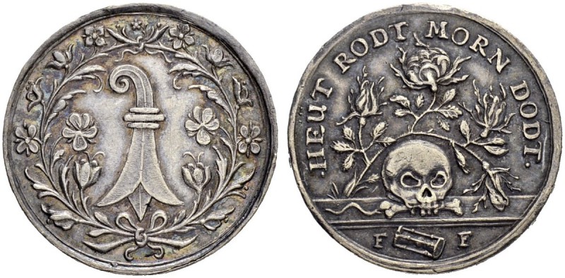 SCHWEIZ. BASEL. Medaillen. Silbermedaille o. J. (um 1640). Auf die Vergänglichke...